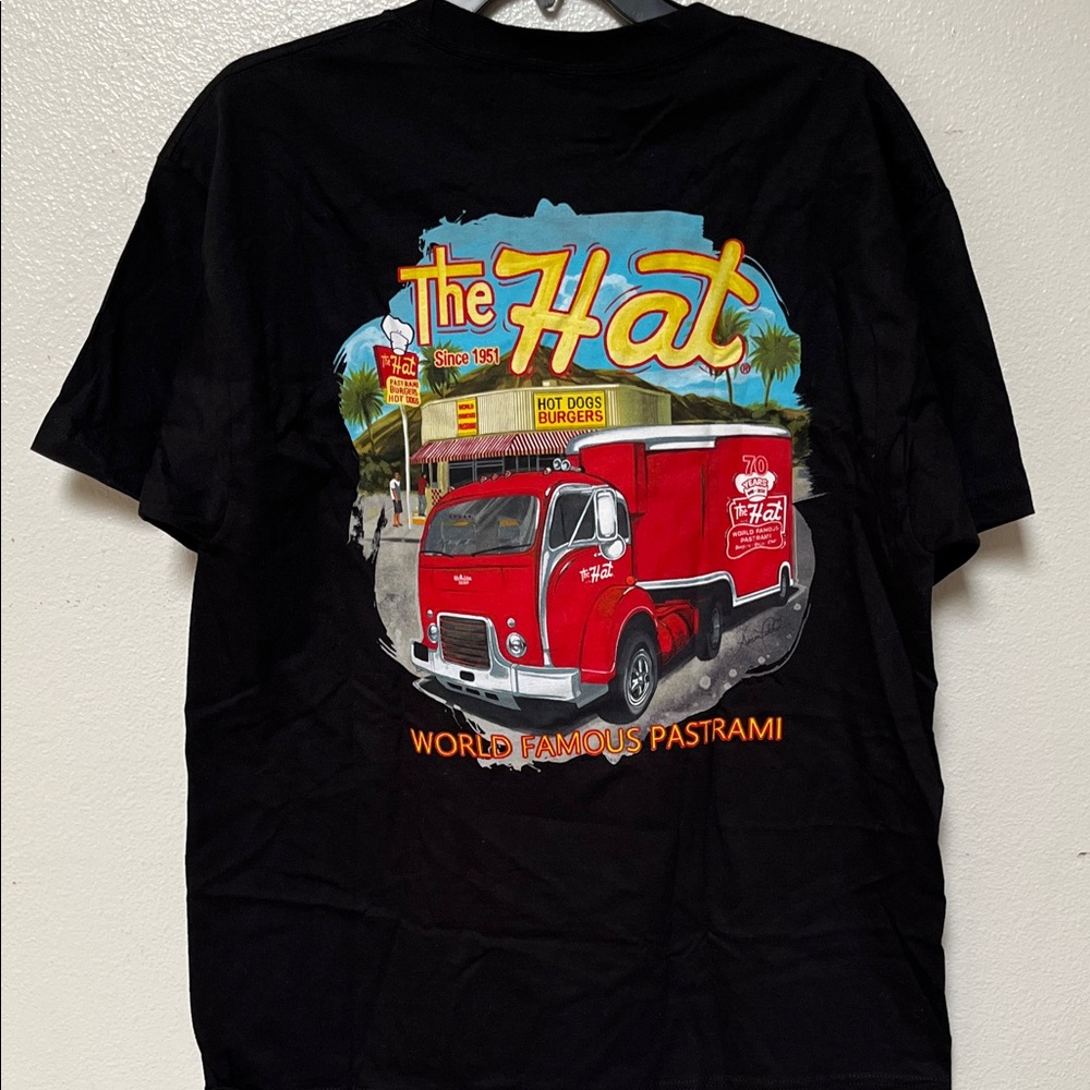 Gildan Black Tee with Red and Yellow '70 Years' Patch
